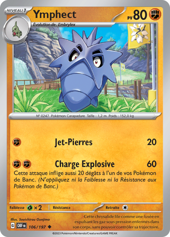 Carte Pokémon Ymphect 106/197 Peu commune Flammes Obsidiennes
