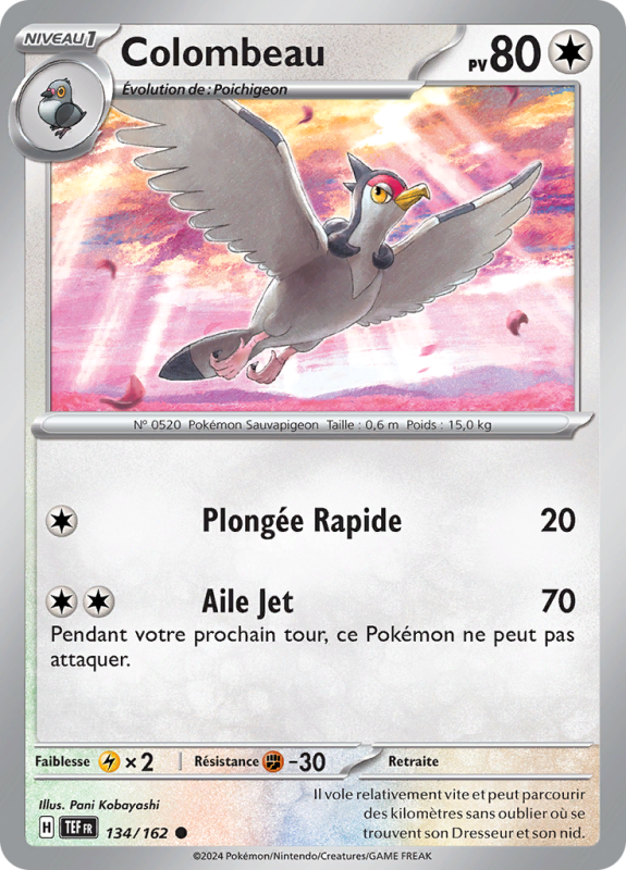 Carte Pokémon Colombeau 134/162 Commune Forces Temporelles