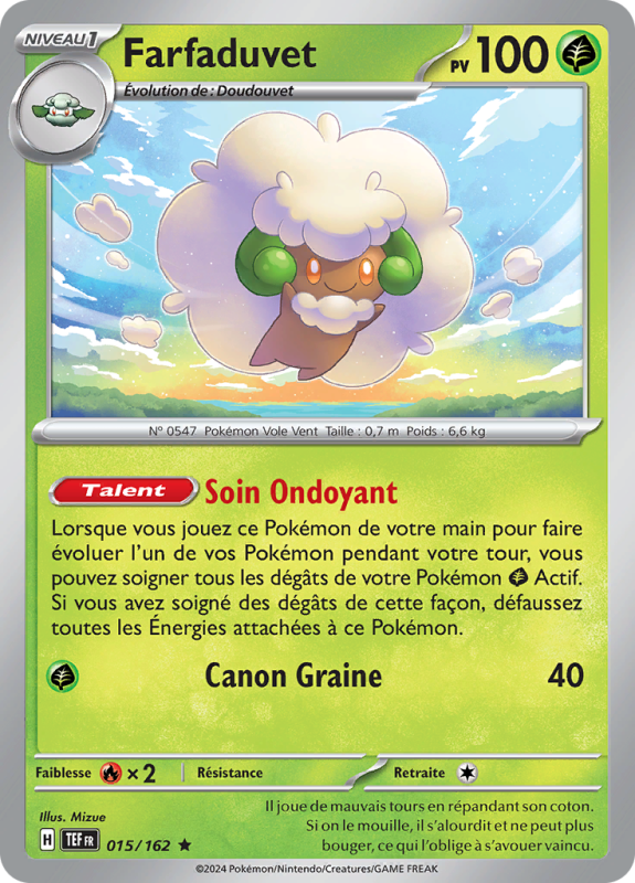 Carte Pokémon Farfaduvet 015/162 Holographique Forces Temporelles