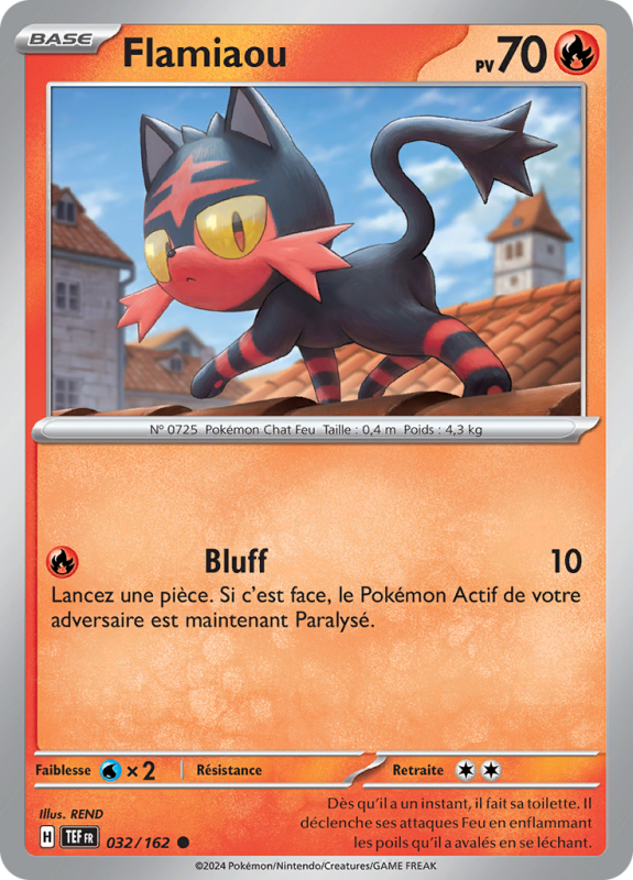 Carte Pokémon Flamiaou 032/162 Commune Forces Temporelles