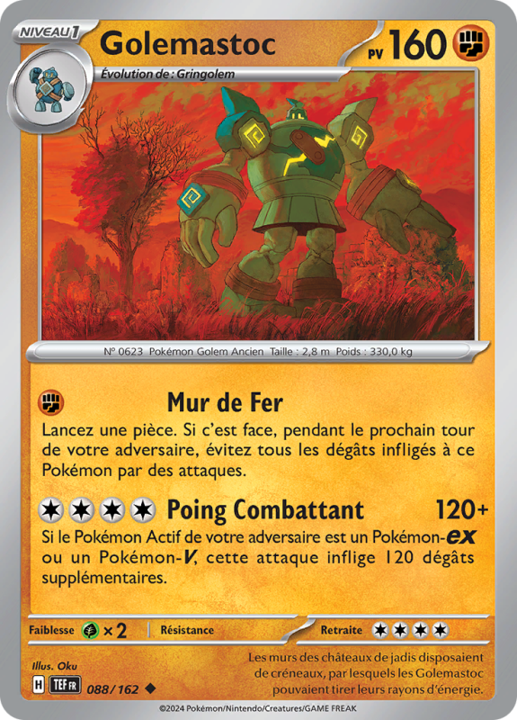 Carte Pokémon Golemastoc 088/162 Peu commune Forces Temporelles