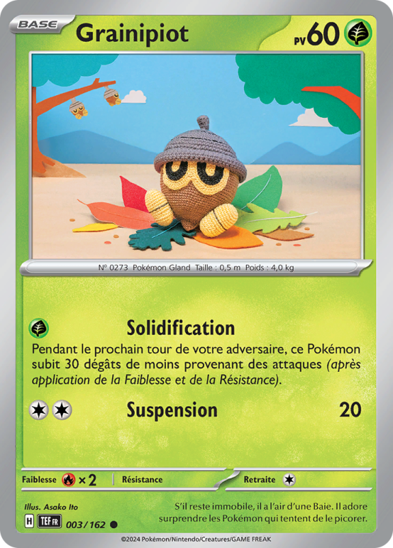 Carte Pokémon Grainipiot 003/162 Commune Forces Temporelles