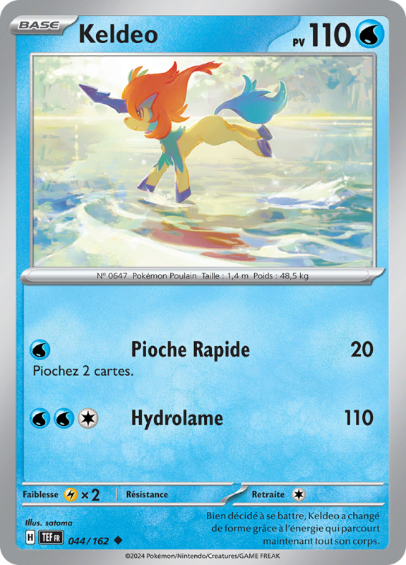 Carte Pokémon Keldeo 044/162 Peu commune Forces Temporelles