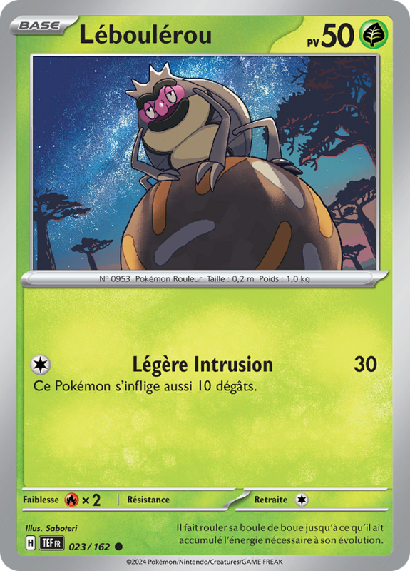 Carte Pokémon Léboulérou 023/162 Commune Forces Temporelles