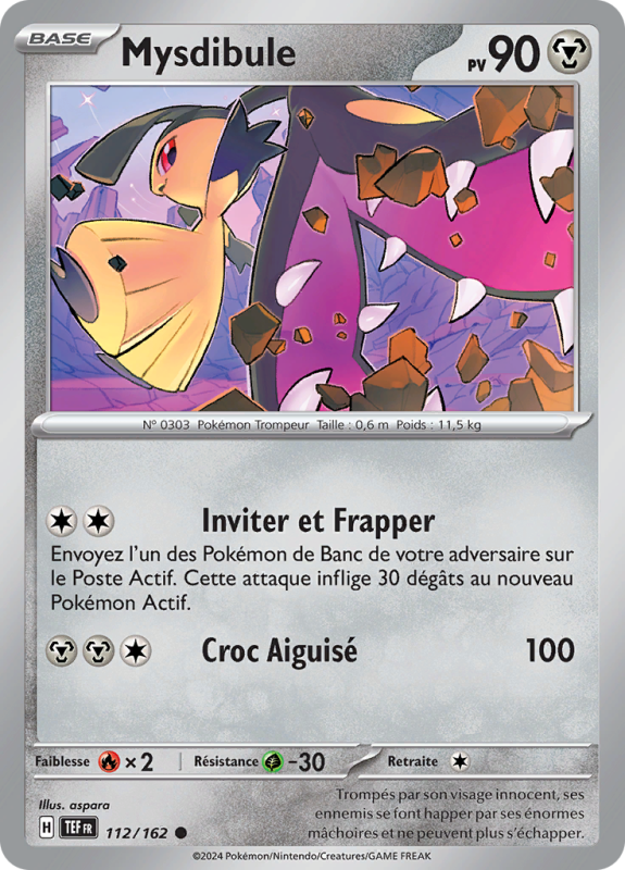Carte Pokémon Mysdibule 112/162 Commune Forces Temporelles