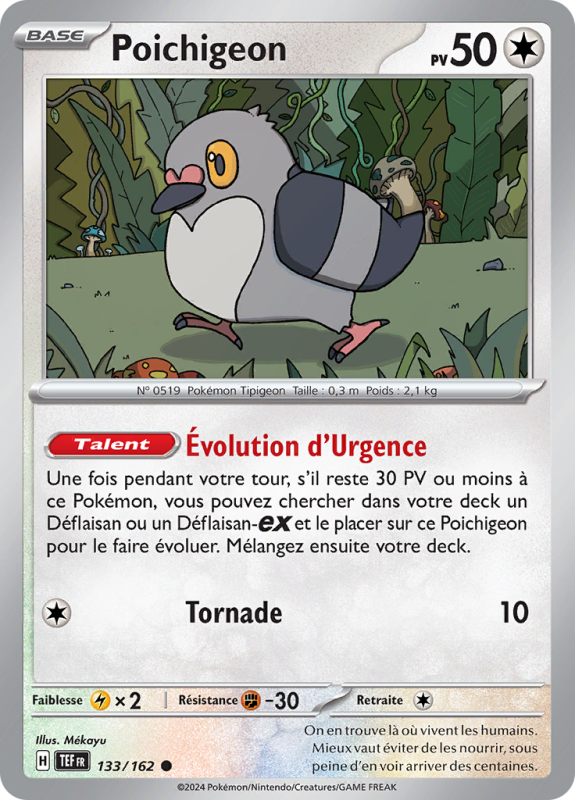 Carte Pokémon Poichigeon 133/162 Commune Forces Temporelles