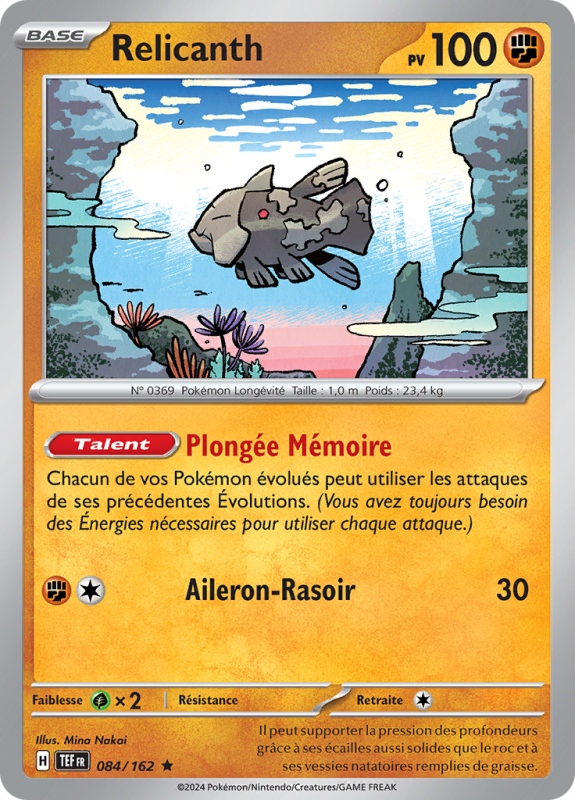 Carte Pokémon Relicanth 084/162 Holographique Forces Temporelles