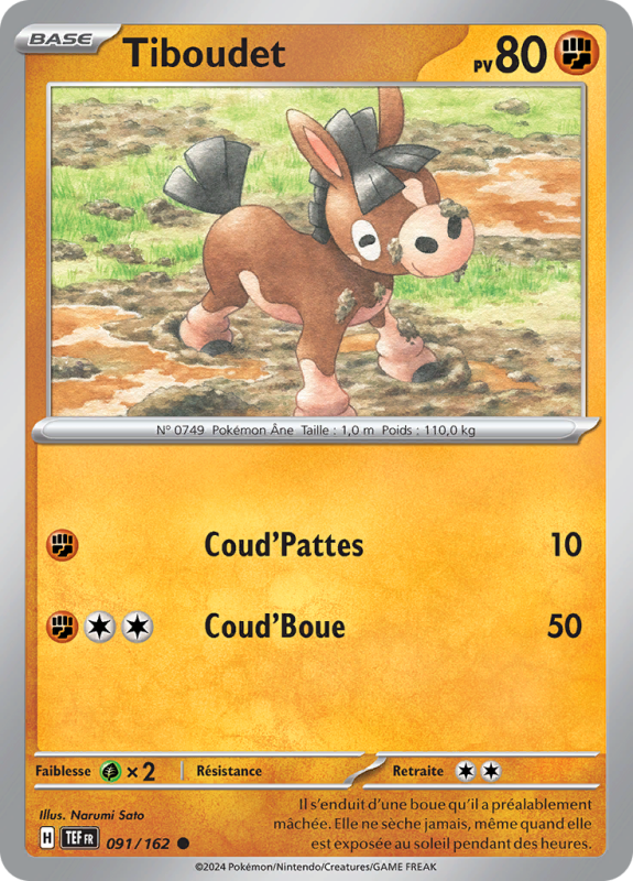 Carte Pokémon Tiboudet 091/162 Commune Forces Temporelles