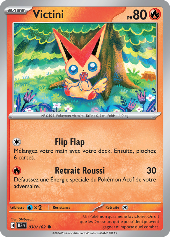 Carte Pokémon Victini 030/162 Commune Forces Temporelles