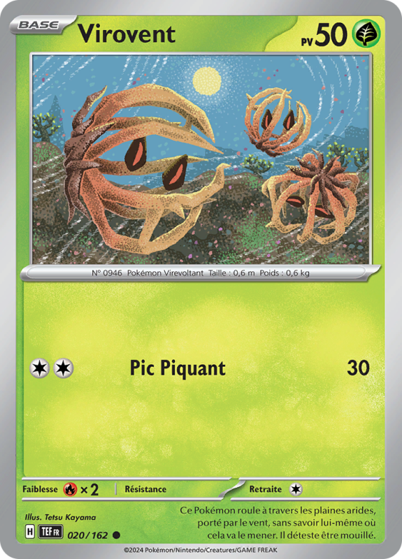 Carte Pokémon Virovent 020/162 Commune Forces Temporelles