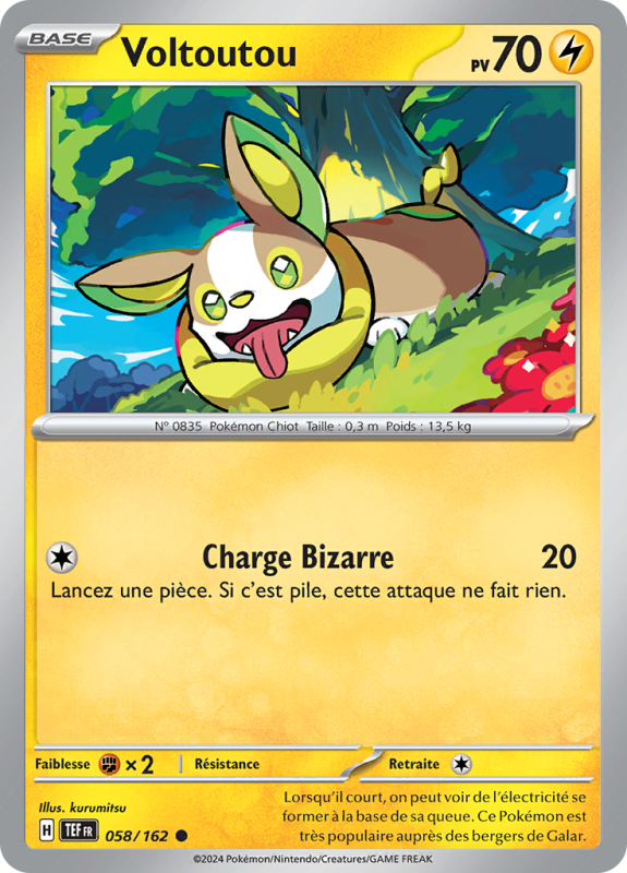 Carte Pokémon Voltoutou 058/162 Commune Forces Temporelles