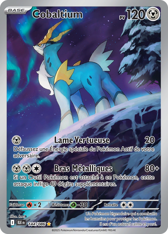 Carte Pokémon Cobaltium 144/086 AR Foudre Noire