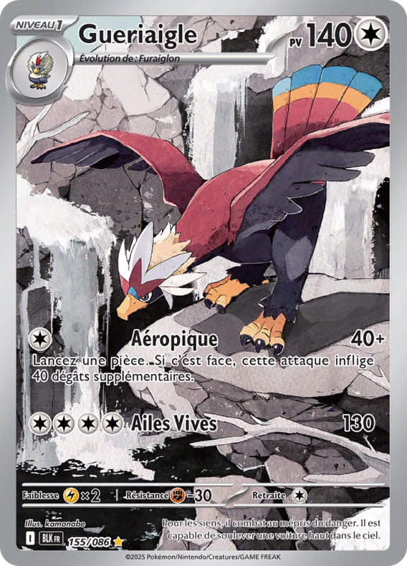 Carte Pokémon Gueriaigle 155/086 AR Foudre Noire