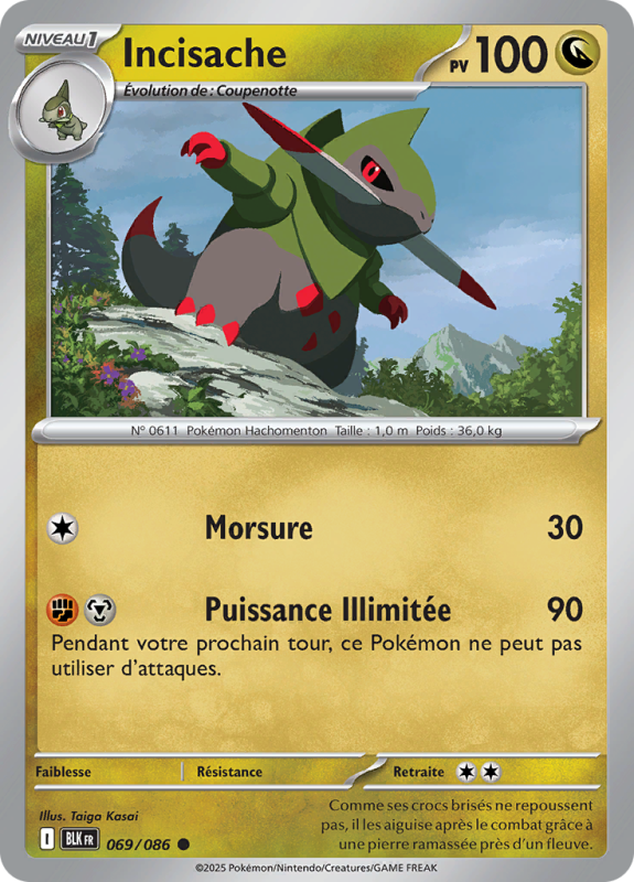 Carte Pokémon Incisache 069/086 Commune Foudre Noire