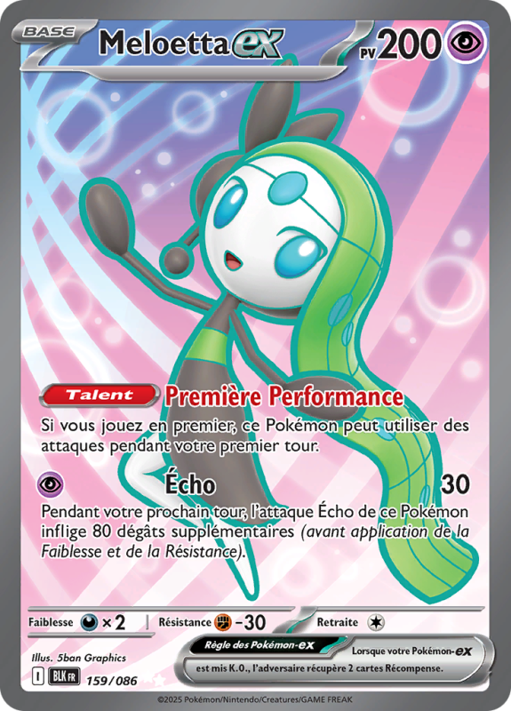 Carte Pokémon Meloetta-ex 159/086 Ultra Rare Foudre Noire