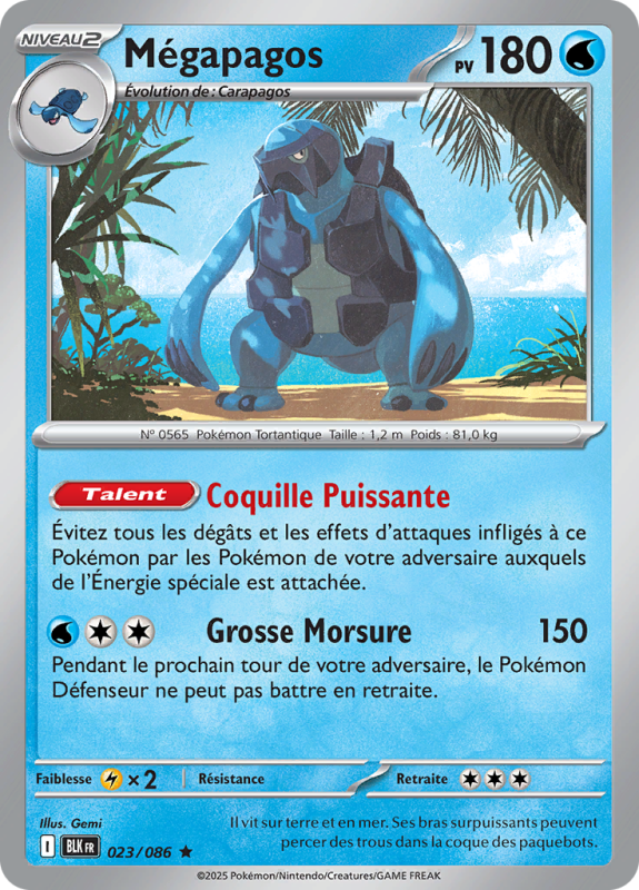 Carte Pokémon Mégapagos 023/086 Holographique Foudre Noire