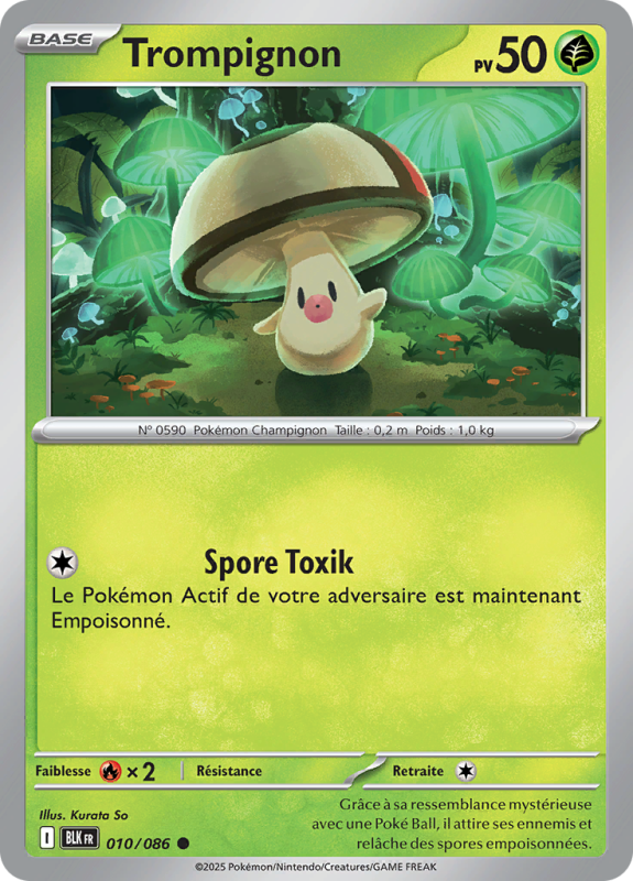 Carte Pokémon Trompignon 010/086 Commune Foudre Noire