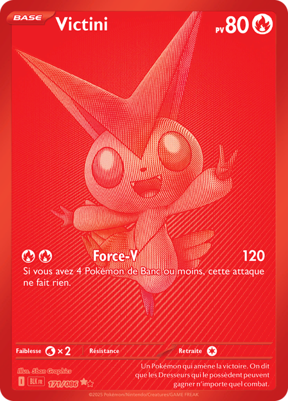 Carte Pokémon Victini 171/086 Ultra Rare Foudre Noire