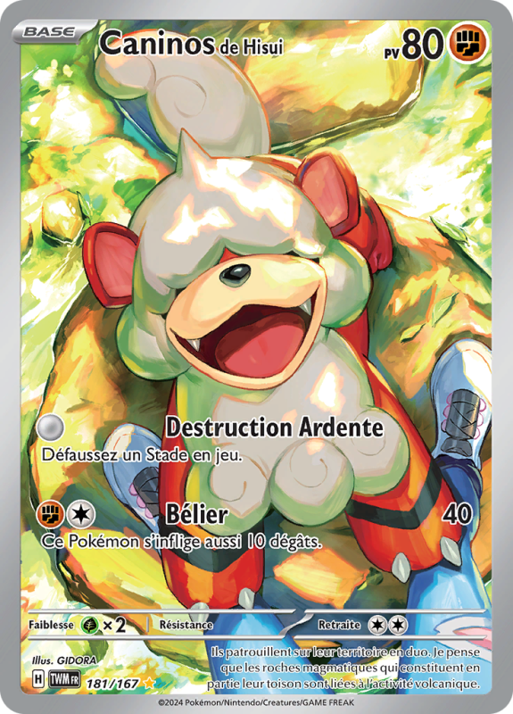 Carte Pokémon Caninos de Hisui 181/167 AR Mascarade Crépusculaire