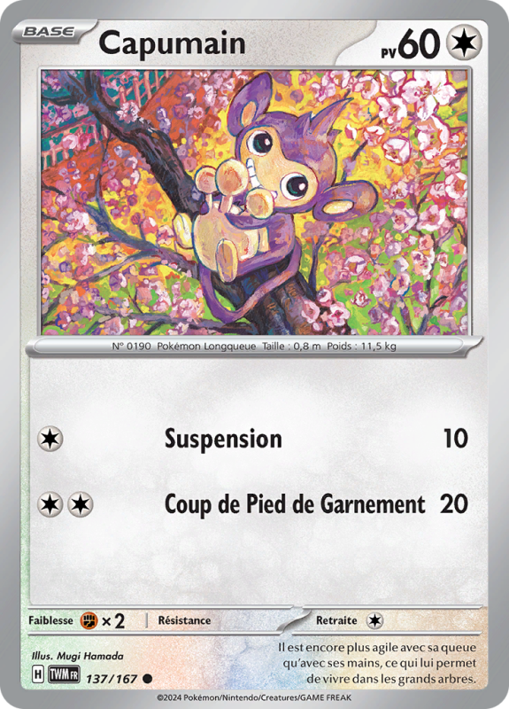 Carte Pokémon Capumain 137/167 Commune Mascarade Crépusculaire