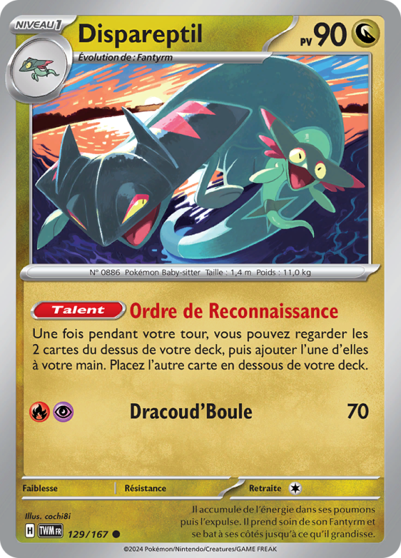 Carte Pokémon Dispareptil 129/167 Commune Mascarade Crépusculaire