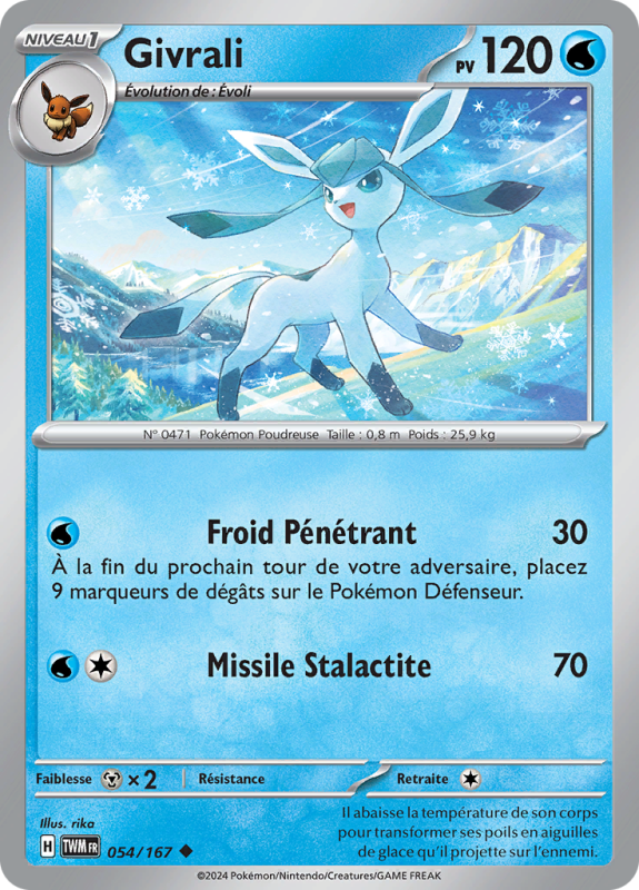 Carte Pokémon Givrali 054/167 Peu commune Mascarade Crépusculaire