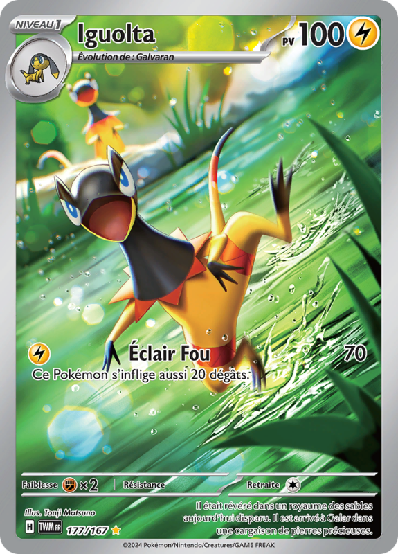 Carte Pokémon Iguolta 177/167 AR Mascarade Crépusculaire