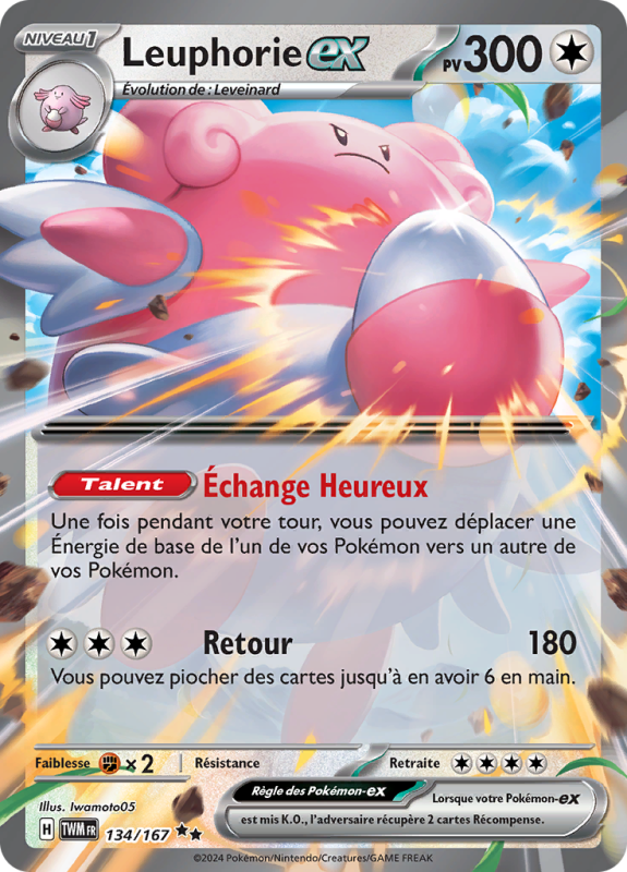 Carte Pokémon Leuphorie-ex 134/167 Double rare Mascarade Crépusculaire