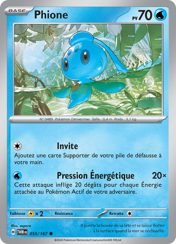 Carte Pokémon Phione 055/167 Commune Mascarade Crépusculaire