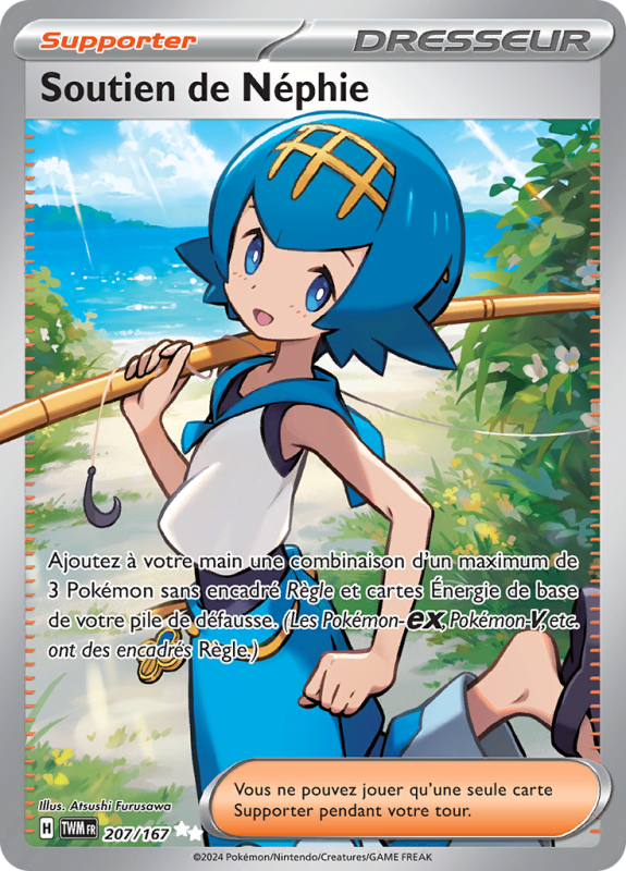 Carte Pokémon Soutien de Néphie 207/167 Ultra Rare Mascarade Crépusculaire