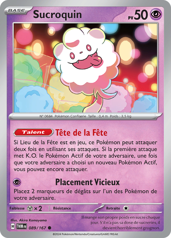 Carte Pokémon Sucroquin 089/167 Commune Mascarade Crépusculaire