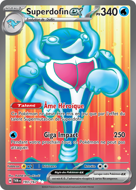 Carte Pokémon Superdofin-ex 193/167 Ultra Rare Mascarade Crépusculaire