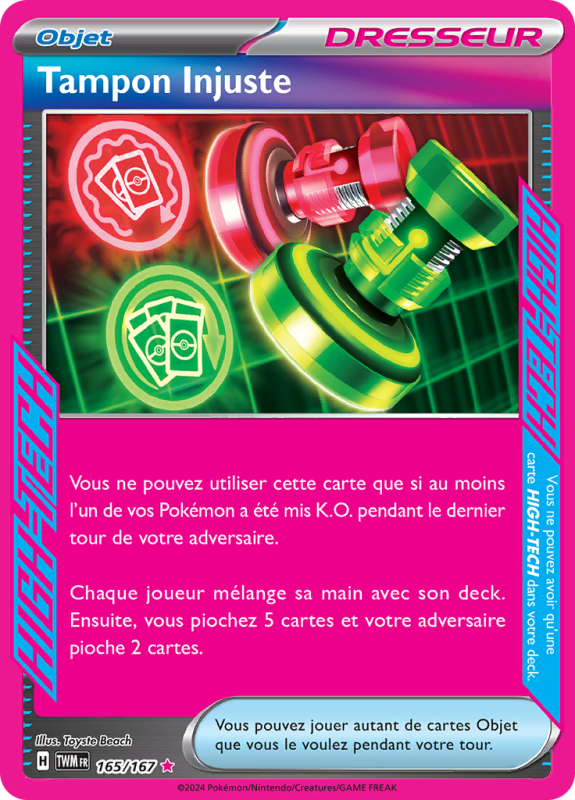 Carte Pokémon Tampon Injuste 165/167 HIGH-TECH Mascarade Crépusculaire