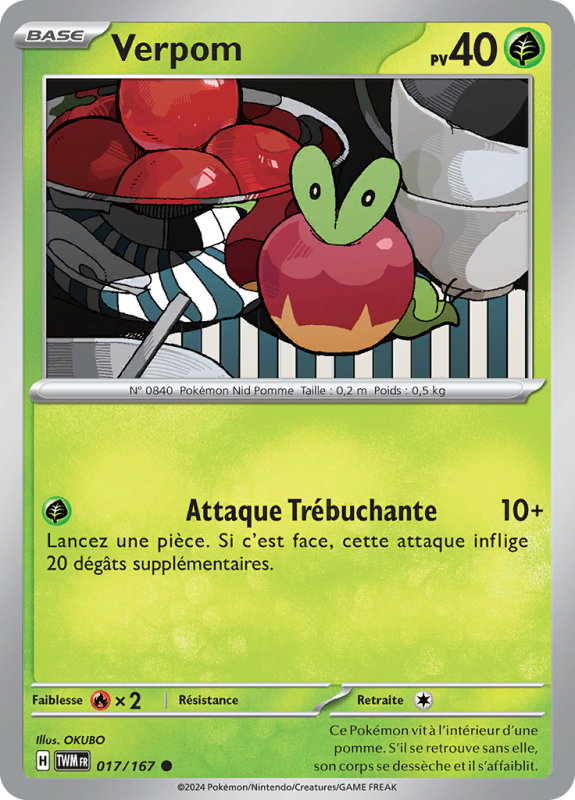 Carte Pokémon Verpom 017/167 Commune Mascarade Crépusculaire