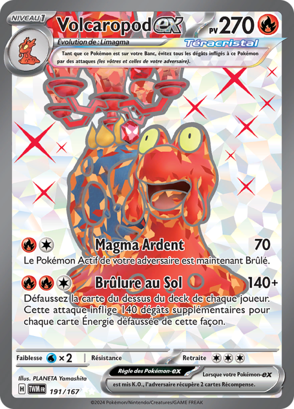 Carte Pokémon Volcaropod-ex 191/167 Ultra Rare Mascarade Crépusculaire