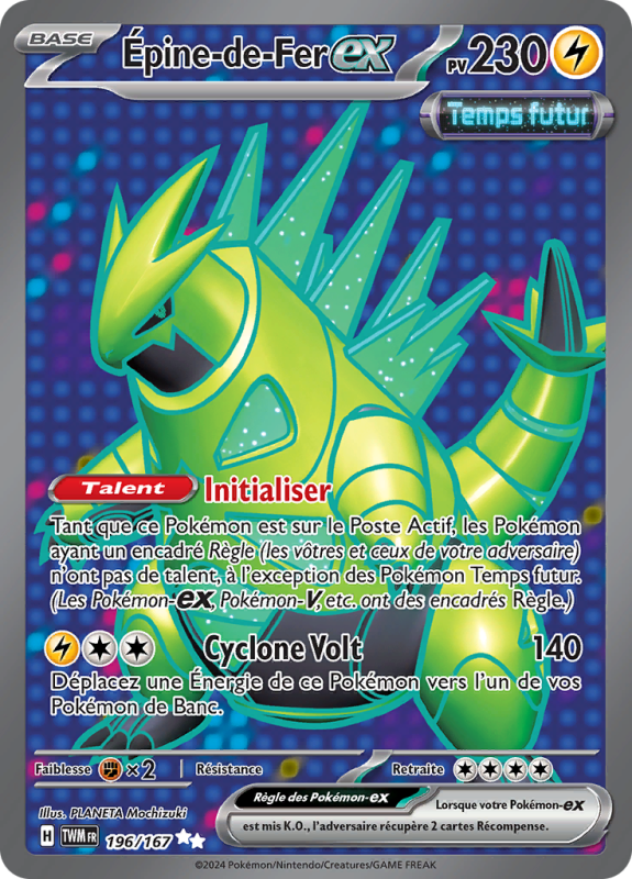 Carte Pokémon Épine-de-Fer-ex 196/167 Ultra Rare Mascarade Crépusculaire