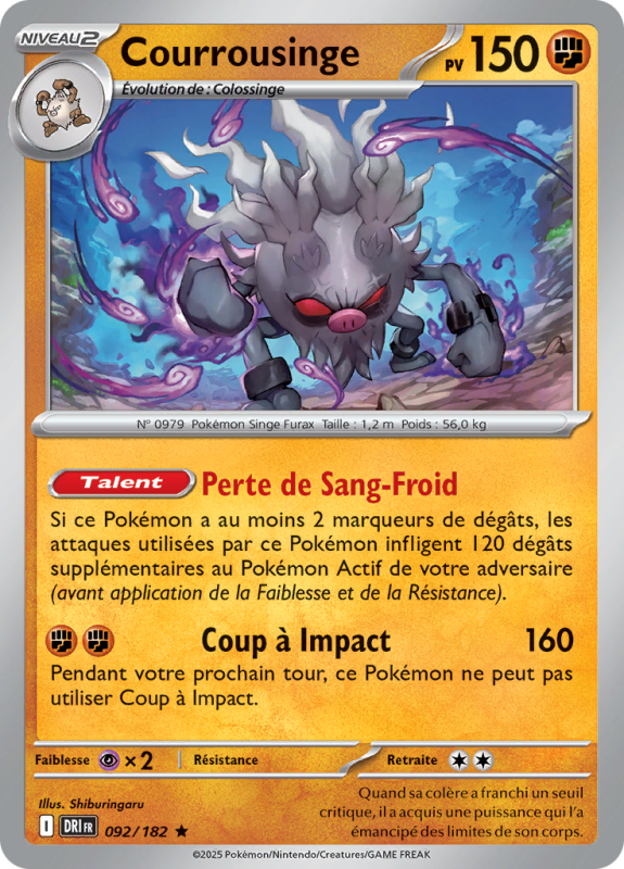 Carte Pokémon Courrousinge 092/182 Holographique Rivalités Destinées