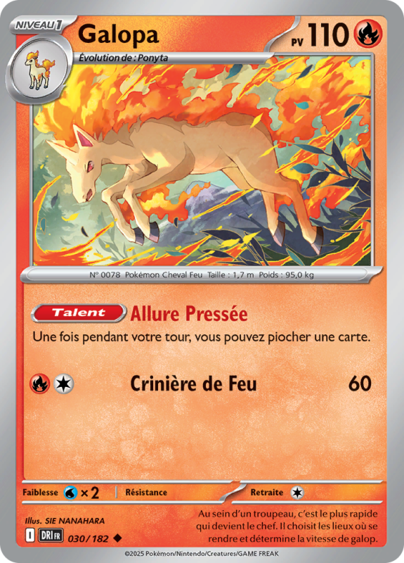 Carte Pokémon Galopa 030/182 Peu commune Rivalités Destinées