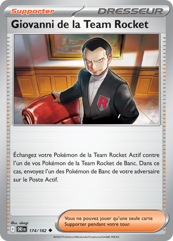 Carte Pokémon Giovanni de la Team Rocket 174/182 Peu commune Rivalités Destinées