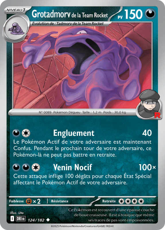 Carte Pokémon Grotadmorv de la Team Rocket 124/182 Peu commune Rivalités Destinées