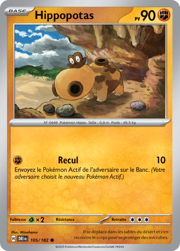 Carte Pokémon Hippopotas 105/182 Commune Rivalités Destinées