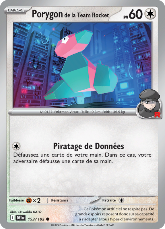 Carte Pokémon Porygon de la Team Rocket 153/182 Commune Rivalités Destinées