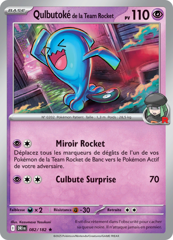 Carte Pokémon Qulbutoké de la Team Rocket 082/182 Holographique Rivalités Destinées
