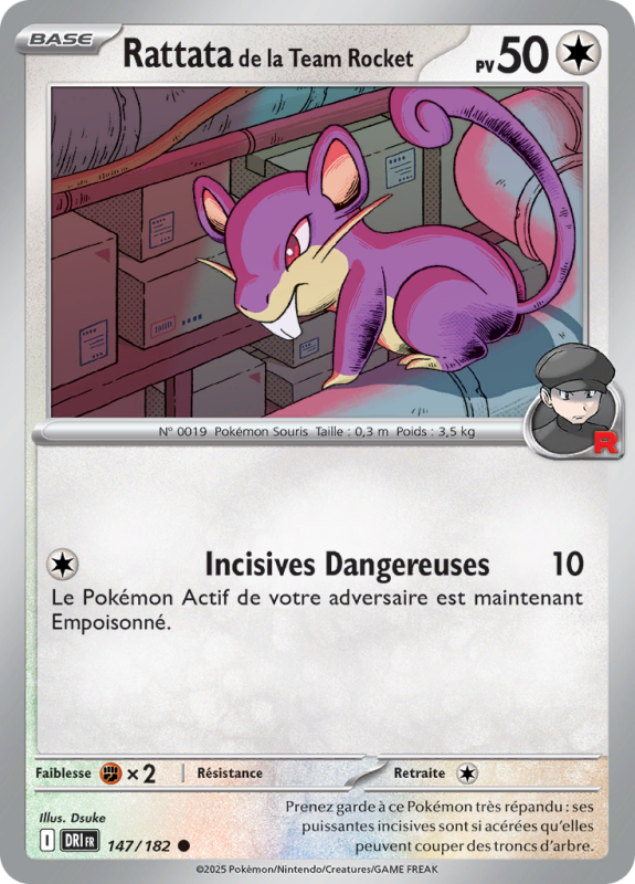 Carte Pokémon Rattata de la Team Rocket 147/182 Commune Rivalités Destinées