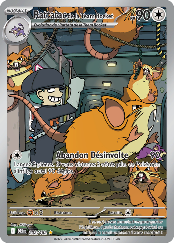 Carte Pokémon Rattatac de la Team Rocket 202/182 AR Rivalités Destinées