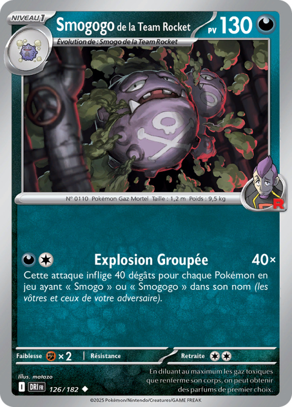 Carte Pokémon Smogogo de la Team Rocket 126/182 Peu commune Rivalités Destinées