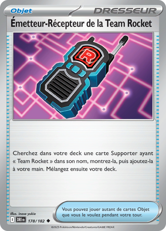 Carte Pokémon Émetteur-Récepteur de la Team Rocket 178/182 Peu commune Rivalités Destinées