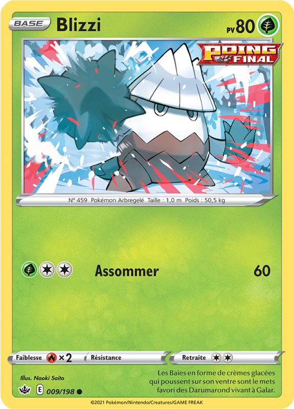 Carte Pokémon Blizzi 009/198 Commune Règne de Glace