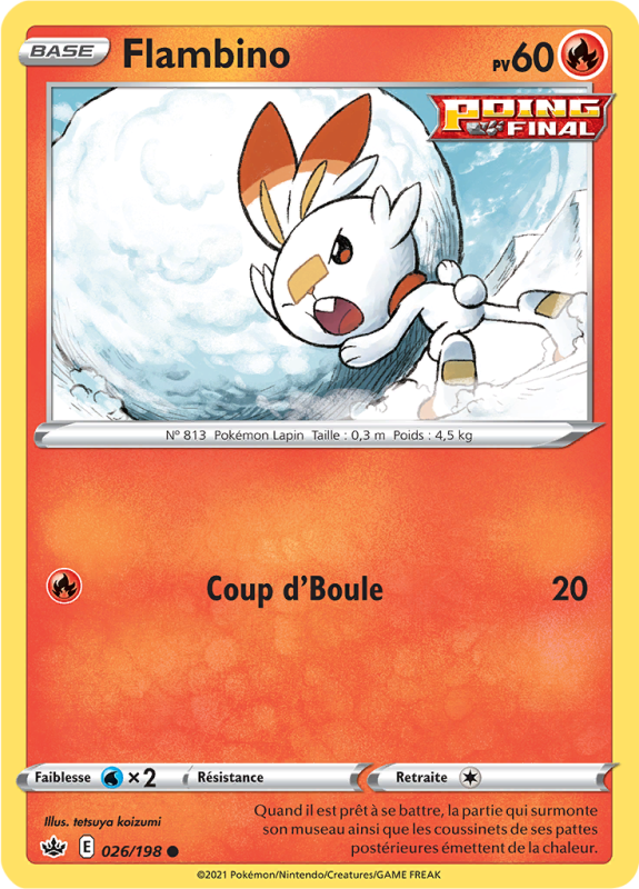 Carte Pokémon Flambino 026/198 Commune Règne de Glace
