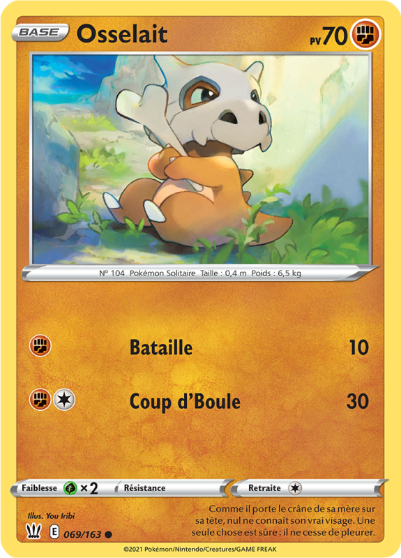 Carte Pokémon Osselait 069/163 Commune Styles de Combat